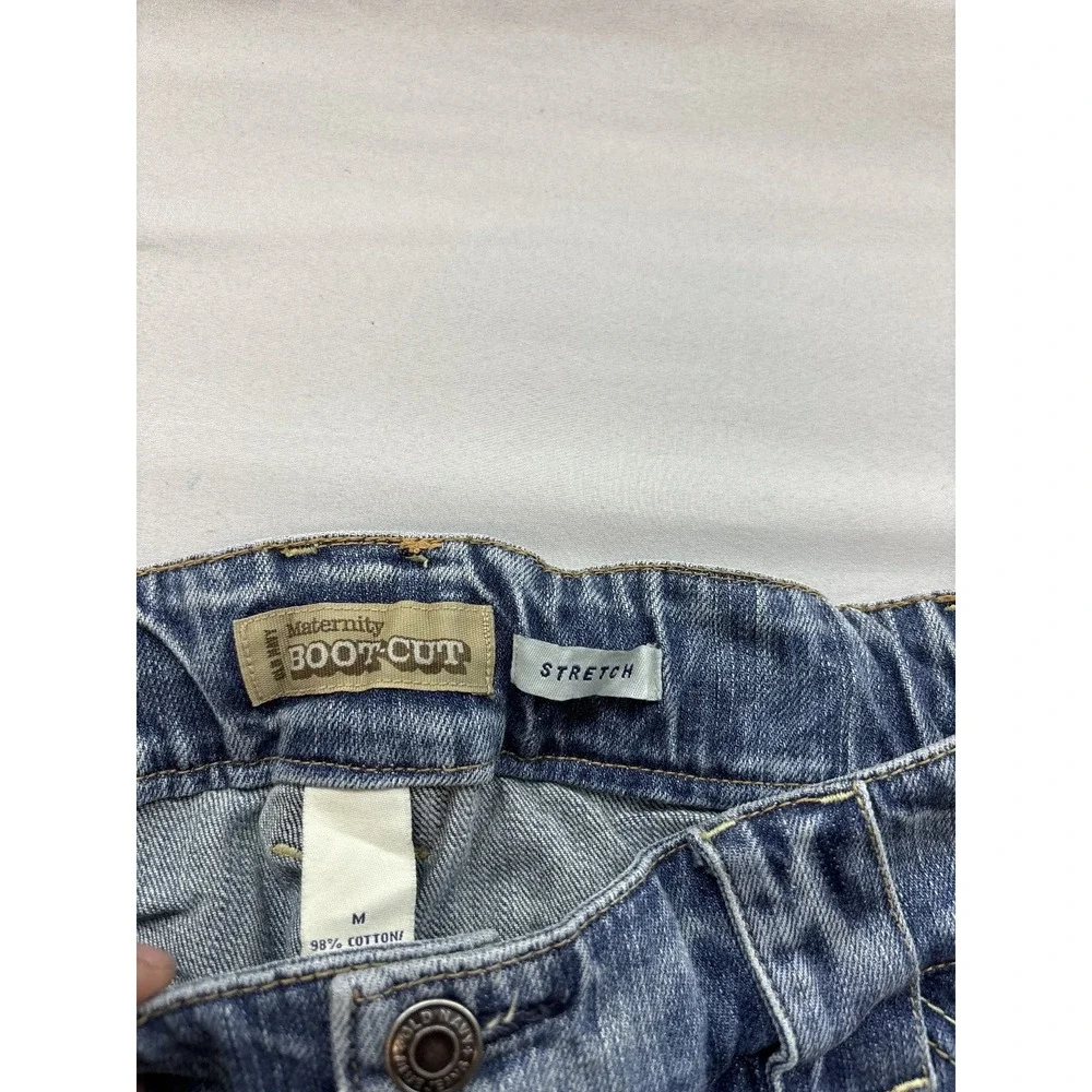 Old Navy Maternity Boot Cut Jeans Womens Size M Light Wash Stretch Blue Denim